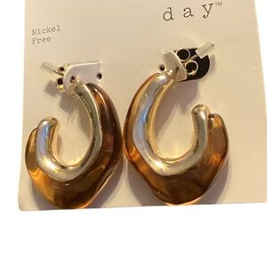 ☃️ 🚦3-$25🚦 A New Day Gold and Brown Hoop Earrings
